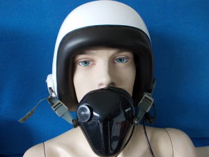 Aeronautic helmet with earphones and microphone