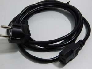 Power cord,  mt. 2 Schuko plug to IEC C13, 3x0,75 mmq.