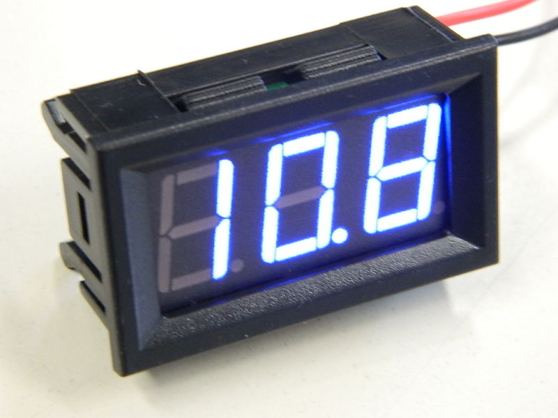 Voltmetro digitale da pannello blu 
