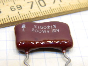 2150pF 300Vdc 1% silver/mica capacitor