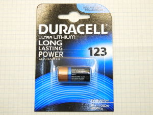 Lithium battery Duracell 123, Dl123A/EL123A/CR123A/CR17345  3volt 