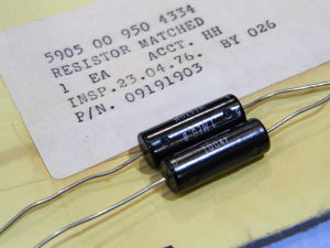 1Mohm 1% pair resistor matched,  Weston Precision,  coppia resistenze selezionate
