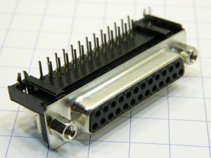 Connettore D SUB 25pin femmina 90° circuito stampato