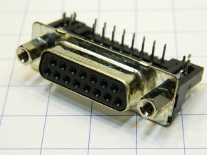 Connector D SUB 15 pin female 90°