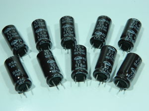 470MF 50Vdc capacitor SAMWHA  RD 105° C(M) low ESR  ( n.10pcs.)
