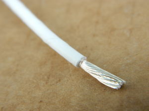 Cable 1xAWG12  AXON PTFE teflon white copper silver plated