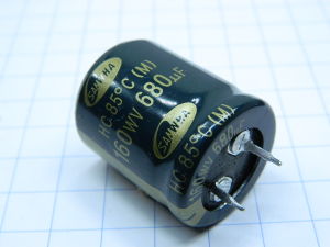 680uF 160V  SAMWHA condensatore elettrolitico snap-in  (n.2 pezzi)