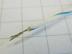 Cable HV AWG20 teflon white/blu , silver coated