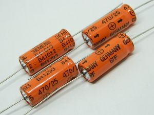 470uF 25V axial capacitor SIEMENS GPF EPOXY (n.4pcs.)