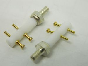 Insulated contact Teflon mm. 25x6 , gold plated (n.2pcs.)