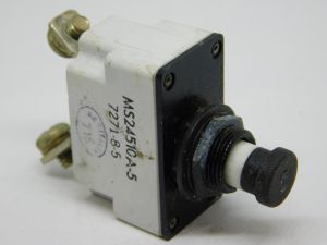 KLIXON MS24510A-5  circuit breaker aircraft 5Adc, interruttore termico ripristinabile