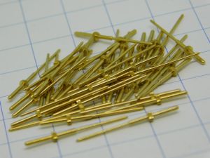 Contatto pin da circuito stampato placcato oro norme MIL,  23x1x0,7 (n.50 pezzi)