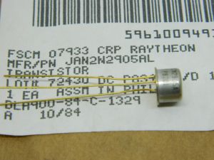 JAN2N2905AL transistor CRP Raytheon si PNP 