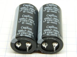 1000uF 200V condensatore elettrolitico CapXon LP VENT 85°, high quality  51x25  (n.2 pezzi)