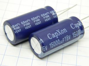15000MF 16Vdc capacitor Capxon GS85°  18x35,5  (n.2pcs.)