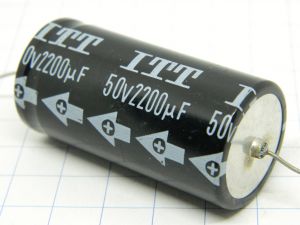 2200MF 50Vdc axial capacitor ITT