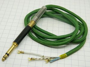 Jack plug 6,3mm. audio professional, silk green cable cm. 120  