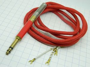 Jack plug 6,3mm. audio professional, silk red cable cm. 120  