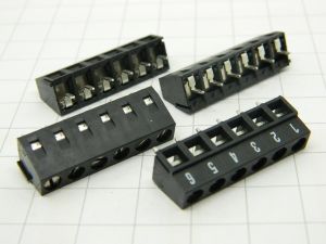 Morsettiera 6 posti circuito stampato passo mm.5  (n.4 pezzi)