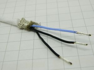 Shielded cable 3xAWG20  Teflon white copper silver plated 2micron