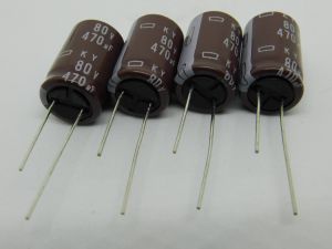 470MF 80Vdc capacitor Nipponchemicon KY (M)105°  (n.4pcs.)