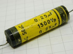 0,25MF 1500Vdc  SB&C. paper capacitor, vintage rare