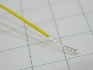 Cavo unipolare AWG28 PTFE teflon giallo flessibile argentato multicore (m. 10)