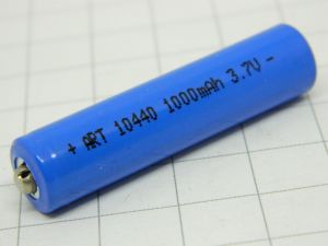 Batteria ricaricabile al Litio tipo 10440 3,7V 1.000mA/h
