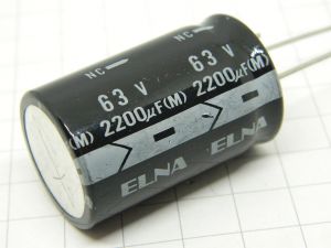 2200MF 63V axial capacitor ELNA  mm. 40x25,5