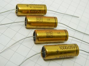 1000MF 25Vdc capacitor axial ROE gold (n.4pcs.)