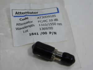 Fiber optic attenuator AT30D910S  FC/PC 10dB  1310/1550 nm.