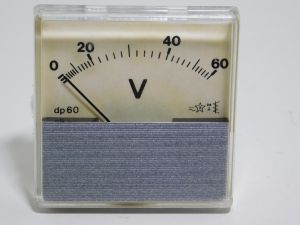 Voltmetro da pannello 60Vac/cc  mm.61x61