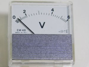 Voltmetro da pannello 6Vac/cc  mm.48x48