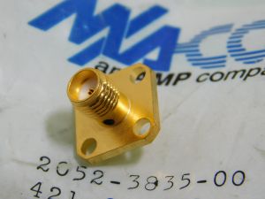 Coaxial Connector SMA MACOM 2052-3855-00 female flange mount gold plated