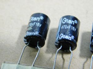 470uF 16Vcc condensatore elettrolitico GIAN RM series 105°  mm.8x12  (n.1000 pezzi)
