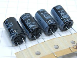 1000uF 25Vcc condensatore elettrolitico ELNA  RJB 105° Audio (n.4 pezzi)