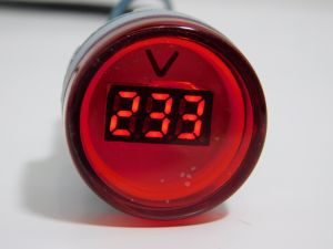 Voltmetro digitale mini da pannello  60-500Vac diam. mm. 28