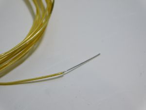 Cable AWG28 PTFE teflon yellow silver coated 2micron solid core  (mt.10)