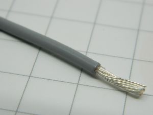 Cable 1xAWG13 PTFE Teflon grey copper OFHC silver coated 2micron