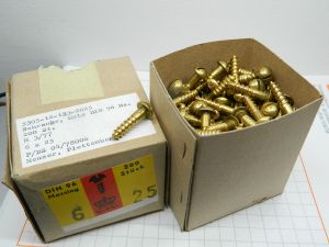 DIN96 rounded  head brass wood screw 6x25  (n.200pcs.)