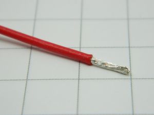 1x AWG20 red teflon insulated OFC copper silver plated (mt. 10)