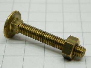 Brass screw POELIER head M6x40 with nut (n.4pcs.)